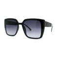 thumbnail image 1 of Womens Slick Minimal Squared Retangle Designer Fashion Sunglasses Black Smoke, 1 of 4