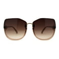 thumbnail image 1 of Womens Slick Rimless 90s Fashion Butterfly Plastic Sunglasses Beige Brown, 1 of 4
