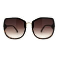 thumbnail image 1 of Womens Slick Rimless 90s Fashion Butterfly Plastic Sunglasses Tortoise Brown, 1 of 4