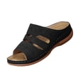 thumbnail image 1 of Womens Slide Sandals Comfort Everyday Casual Open Toe Mule Slip On Breathable for Home Walking Errands Black,Size 9.5, 1 of 8