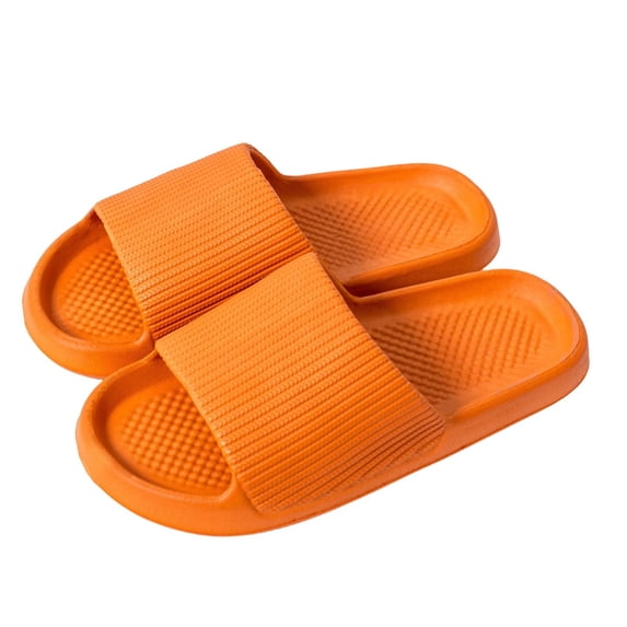 Womens Slide Sandals EVA Lightweight Cushioned Footbed Quick Dry Water Resistant Slip On Orange,Size 5.5-7