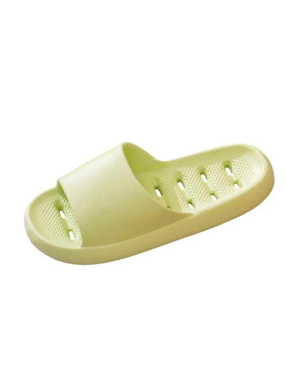 Womens Slide Sandals Quick Dry Lightweight Cushioned EVA Bathroom Beach Pool Indoor Outdoor Slip On Green Slides,Size 4.5-6
