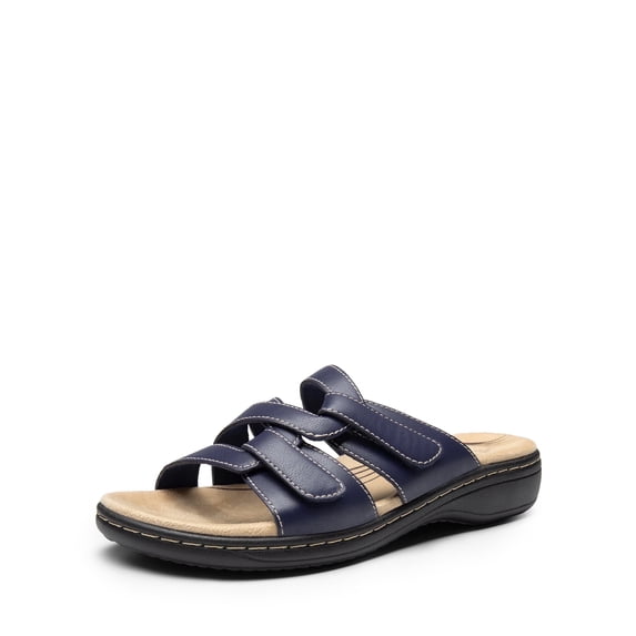 DREAM PAIRS Womens Casual Arch Support Slide Sandals Slip on Flat Sandals Plantar Fasciitis Soft Cushion Slippers
