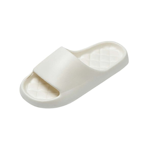 Womens Slides Cream White, Cloud Comfort Soft EVA Slippers, Non-Slip Quick-Dry Seamless House Bathroom Travel Slides,Size 38