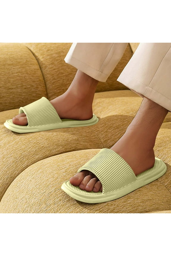 Womens Slides Men Ribbed Texture Eva Rubber Slides Open Toe Shower Shoes Indoor Outdoor Bathroom Pool Beach Spa Garden Lounge Daily Footwear