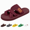 thumbnail image 1 of Womens Slides Sandals Minimal Water Friendly Flip Flops Summer Casual Lightweight Slippers for Beach Vacation Pool Daily Wear Gray Size 10, 1 of 5
