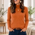 thumbnail image 1 of Womens Slim Fit Mock Neck Sweaters Ribbed Knit Long Sleeve Pullover Tops Casual Basic Underscrub Fitted, 1 of 5