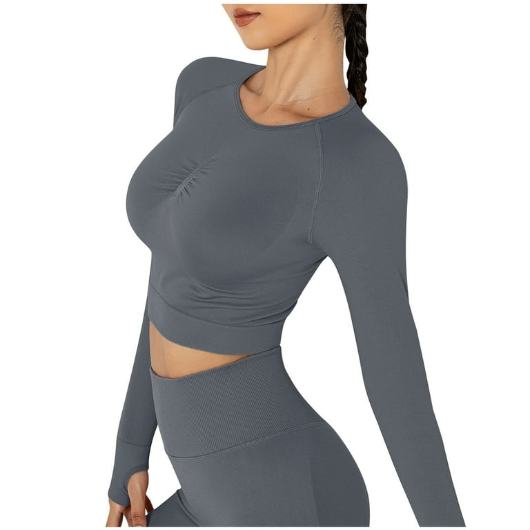 Cropped tight workout top on sale