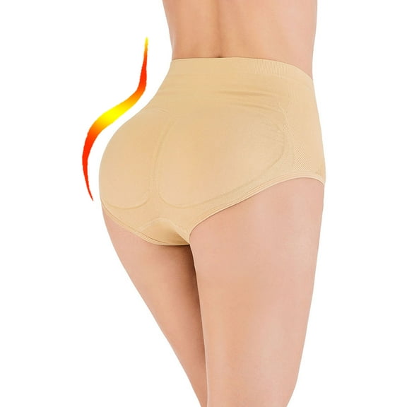 Womens Slim Shaper Seamless Underwear Butt Lifter Padded Butt Hip Enhancer Panties with Tummy Control