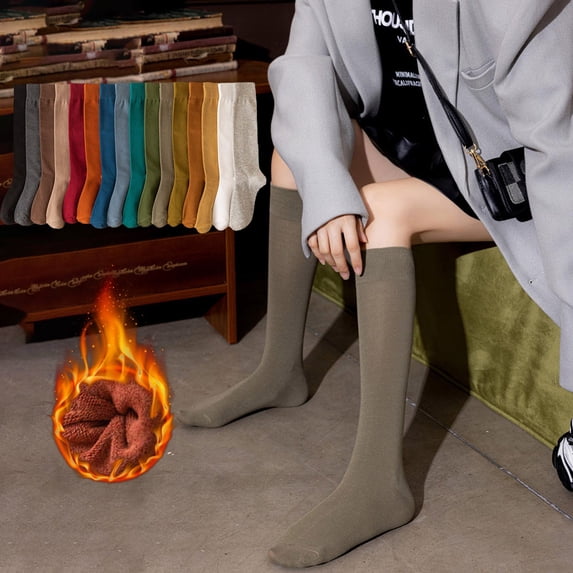 Womens Slimming Calf Socks Black Half Height Cotton Stockings for Spring and Fall