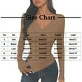 thumbnail image 1 of Womens Slimming Fit Fall Clothes, Long Sleeve Shirts for Women Fashion Slim Solid Color V Neck T-Shirts Basic Tops, 1 of 5