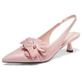 thumbnail image 1 of Womens Slingback Kitten Heels Flower Closed Pointed Toe Pumps Wedding Party Dress Sandals Shoes, 1 of 3