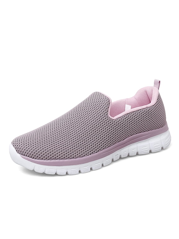 Women's Comfortable Mesh Slip-On Knit Flats, Casual Low-Top Walking Loafers Sneakers