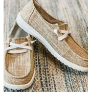 Womens Slip On Loafers Lightweight Casual Canvas Sneakers Lace Up Boat Shoes 2024 New Casual Shoes