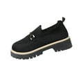 thumbnail image 1 of Womens Slip-On Platform Sneakers, Mesh Breathable Casual Shoes for Walking & Everyday Wear, Black,Size 37, 1 of 9
