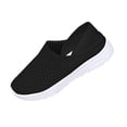 thumbnail image 1 of Womens Slip On Sneakers Breathable Mesh Slides Lightweight Cushioned Comfort Shoes for Walking, Errands, All Day Wear - Black,Size 7.5, 1 of 9