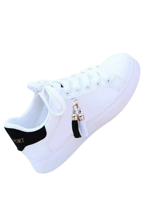 Womens Slip On Sneakers Comfortable Lace Up Walking Shoes Fashion White Low Top Sneakers for Women