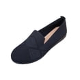 thumbnail image 1 of Womens Slip On Walking Shoes - Breathable Mesh Knit Loafers with Memory Foam Comfort Flat Black,Size 9, 1 of 8