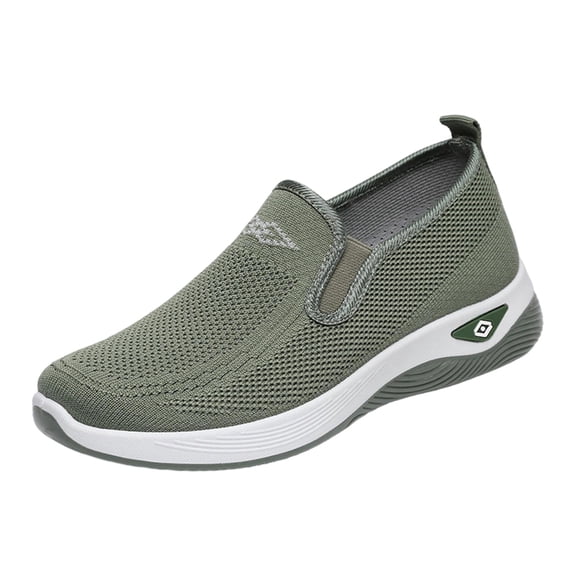 Womens Slip On Walking Shoes Breathable Mesh Lightweight Cushioned Sneakers for Everyday - Khaki,Size 6.5