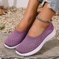 thumbnail image 1 of Womens Slip On Walking Shoes Laceless Knit Mesh Sneakers Lightweight Breathable Non Slip Cushioned Running Shoes, 38, 1 of 7