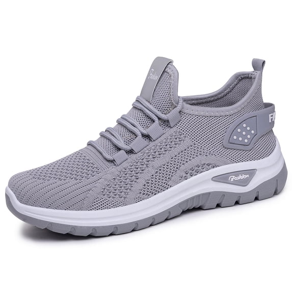 Womens Slip On Walking Shoes Non Slip Casual Running Shoes Lightweight Mesh Fashion Sneakers Tennis Athletic Gym Workout Sports Shoe (Gray, 41)