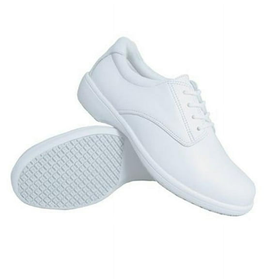 Womens Slip-Resistant Casual Oxford Shoes, White - Size 9