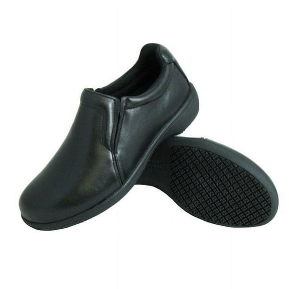 Womens Slip-Resistant Casual Work Shoes, Black - Size 6