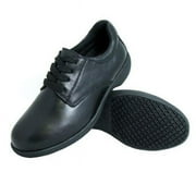 Womens Slip-Resistant Leather Work Oxford, Black - Size 7.5