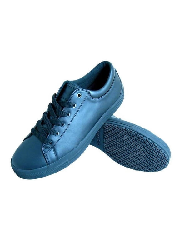 Womens Slip-Resistant Retro Lace-up Work Shoes, Black - Size 10 Wide