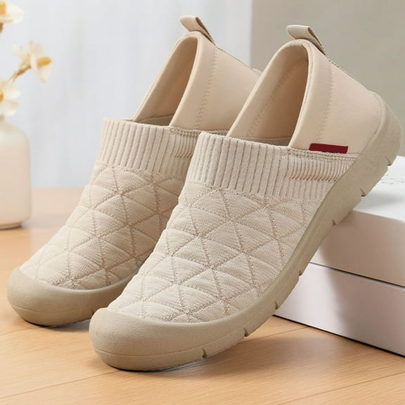 Womens Slip On Walking Shoes,Women Sneakers,Walking Shoes,Women's Shoes,Athletic Shoes Women,Womens Slip On Shoes Casual Sneakers Comfortable Flats with All Day Walking Comfort and Support,Beige,7