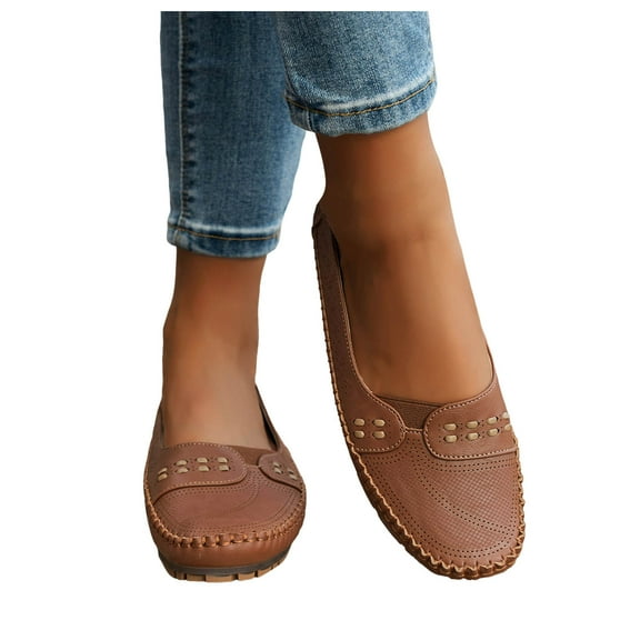Womens Slip on Loafers Walking Shoes Comfortable Casual Beach Travel Ballet Flats Non Slip Work Dress Shoes