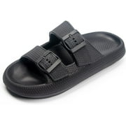 Womens Slip-on Sandals  Casual, Cute & Comfortable Slippers for Summer  Use Indoor or Outdoor adjustable buckle straps