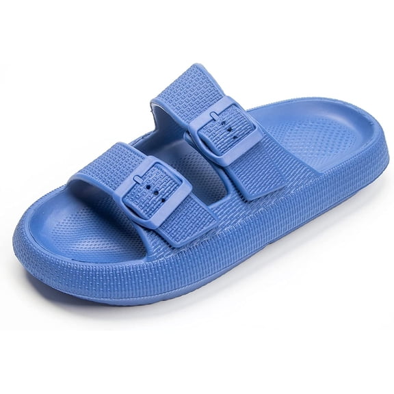 Womens Slip-on Sandals  Casual, Cute & Comfortable Slippers for Summer  Use Indoor or Outdoor adjustable buckle straps
