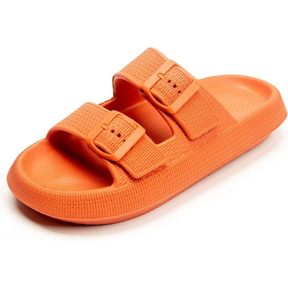 Womens Slip-on Sandals Casual, Cute & Comfortable Slippers for Summer Use Indoor or Outdoor adjustable buckle straps