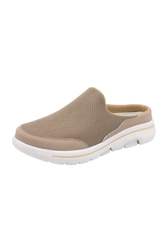 Womens Slip on Sneakers Air-Cushion Slip-On Walking Shoes Breathable Slippers Closed Toe Slides Orthopedic Diabetic Shoes