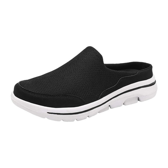 Womens Slip on Sneakers Air-Cushion Slip-On Walking Shoes Breathable Slippers Closed Toe Slides Orthopedic Diabetic Shoes