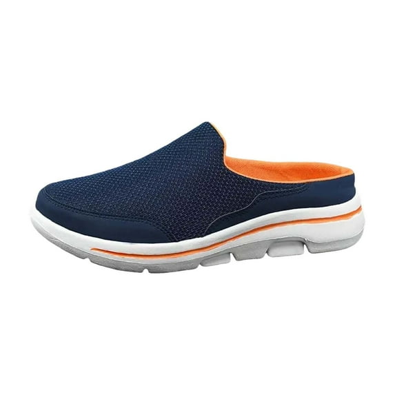Womens Slip on Sneakers Air-Cushion Slip-On Walking Shoes Breathable Slippers Closed Toe Slides Orthopedic Diabetic Shoes