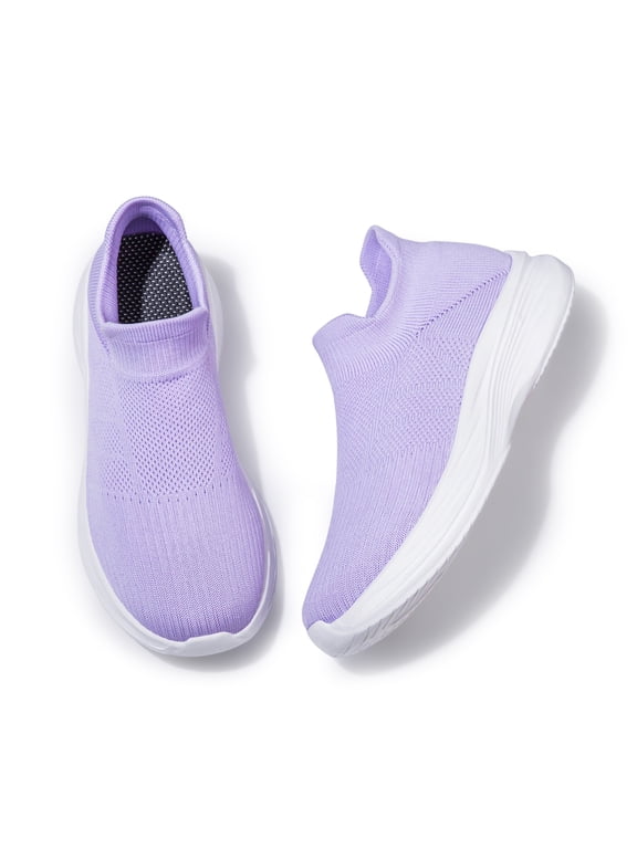 Womens Slip on Walking Shoes Comfort Lightweight Breathable Sock Shoe Non-Slip Athletic Fashion Mesh Workout Casual Sports Sneakers