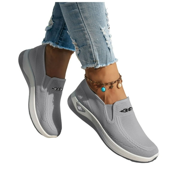 Womens Slip on Walking Shoes Penny Loafers Breathable Mesh Spring Fall Comfortable Driving Nursing Sneakers