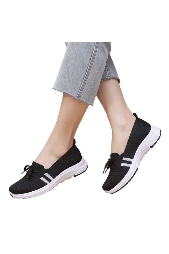 Womens Slip on Walking Shoes Spring Comfortable Breathable Lace up Mesh Golf Driving Nursing Sneakers