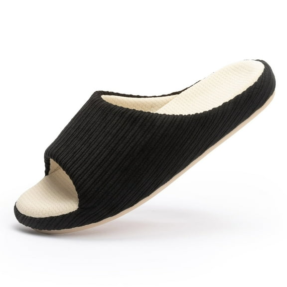 Womens Slipper Memory Foam Slippers Comfy House Slippers Rubber Sole Bedroom Cozy Indoor Outdoor Home Slipper Slides Lihgt Grey Size7 8 6.5