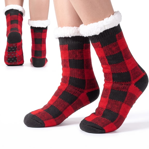 Womens Slipper Socks Fluffy Grips Ladies Winter Indoor Floor Warm Home Sock, Non-Slip Grips, Floor Socks, Ladies' Style, Warm & Cosy, Home Wear