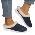 thumbnail image 1 of CHUMUD Womens Slipper Warm Comfy Memory Foam House Slippers Faux Fur Lined Anti-Skid Rubber Sole Bedroom Cozy Indoor Outdoor Slippers, 1 of 8