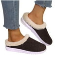 thumbnail image 1 of CHUMUD Womens Slipper Warm Comfy Memory Foam House Slippers Faux Fur Lined Anti-Skid Rubber Sole Bedroom Cozy Indoor Outdoor Slippers, 1 of 8