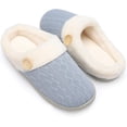 thumbnail image 1 of Womens Slipper Warm Comfy Memory Foam House Slippers Knitted Shoes Faux Fur Lined Anti-Skid Rubber Sole Bedroom Cozy Indoor Outdoor Slippers, 1 of 12