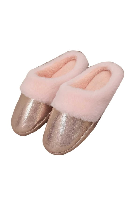 Womens Slippers Fall Slippers for Women Cozy Women's Slippers For Autumn And Winter Leather Indoor Thickened Warm Slippers For Couples Soft Bottom Comfort