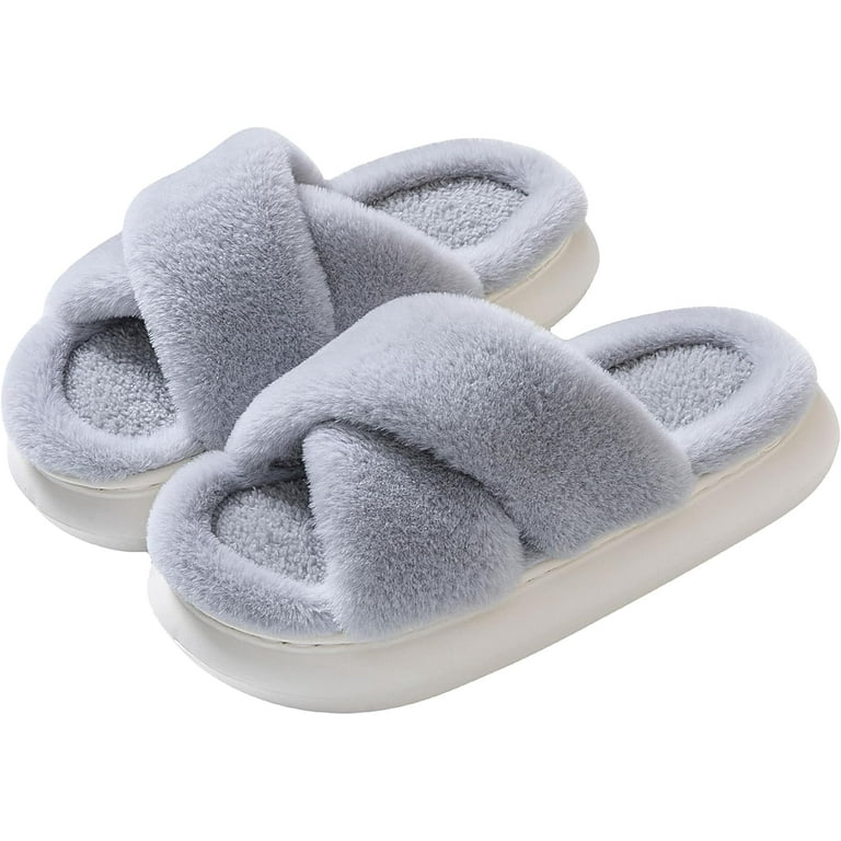 Womens Slippers Fluffy Slippers Ultra Comfy Open Toe House