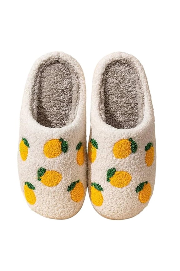 Womens Slippers House Slippers for Woman Fall And Winter Fruit Slippers Warm Padded Non Indoor Slippers