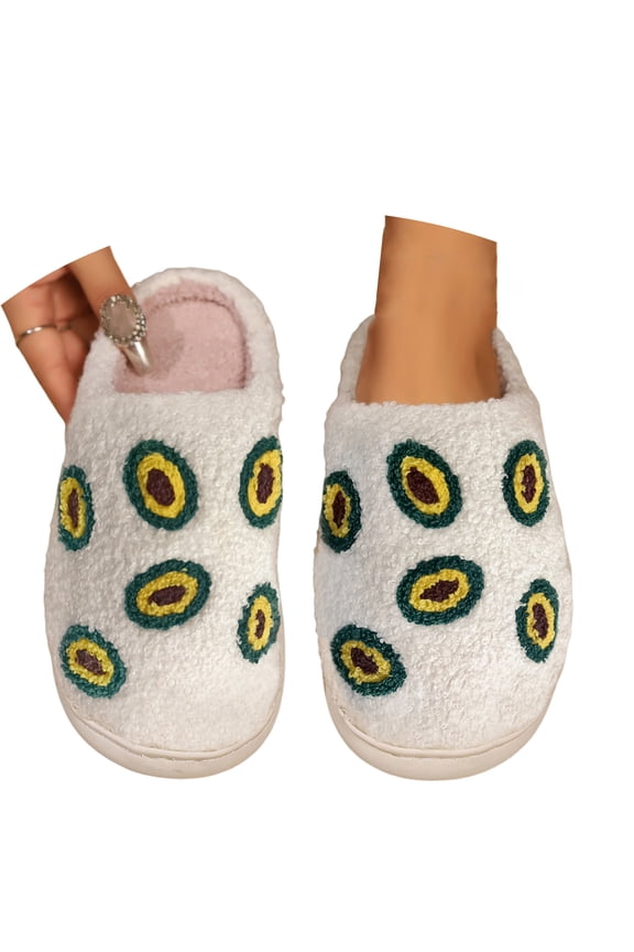 Womens Slippers House Slippers for Woman Fall And Winter Fruit Slippers Warm Padded Non Indoor Slippers