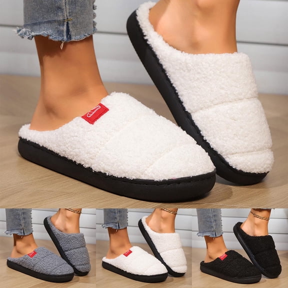 Womens Slippers Slip-On Suede Mule Slipper - Cozy & Stylish, Memory Foam & Faux Fur Lining, Wide Widths Available White 45